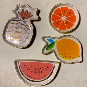 Set of four fruit trinket trays